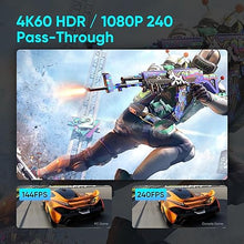 Load image into Gallery viewer, 4K 60fps HDMI Video Game Capture and Passthrough Support HDR & VRR,1080P 120fps Capture for Games Console Live Streaming and Video Recording in 4K