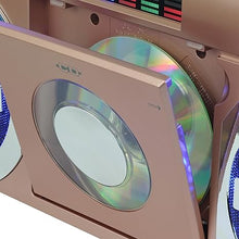 Load image into Gallery viewer, Studebaker SB2149RG Master Blaster Bluetooth Boombox with AM/FM Radio, USB Port, CD Player with MP3 Playback, LED EQ and 10 Watts RMS Speaker in Rose Gold