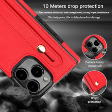 Load image into Gallery viewer, CCSmall for Apple iPhone 16 Pro Case Crossbody with Card Slot Holder for Women, Removable Adjustable Shoulder Strap Lanyard with Wristband Kickstand Phone Cover Case for iPhone 16 Pro KB Black