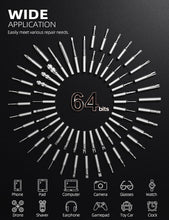 Load image into Gallery viewer, Mini Electric Screwdriver Set, 64 Self-Magnetic Bits, Dual Mode Electric/Manual, 3.7V Rechargeable, Max 3 N.m Torque, Magnetic Storage Case, for Phone Laptop Camera Watch Repair - Beige