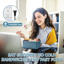 Load image into Gallery viewer, Electric Lunch Box Food Heater, 1.8L Heated Lunch Box for Adults for Car Truck, 12V/24V/110V/220V Portable Food Warmer Lunch Box, 100W Heating Lunchbox for Work