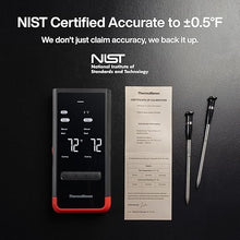 Load image into Gallery viewer, Wireless Bluetooth Smart Meat Thermometer: Standalone Base, WiFi Unlimited Range, 6 Sensors with NIST Certified Accuracy, 2 Probes, for BBQ, Grill, Oven, Smoker, Rotisserie (Red)