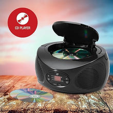Load image into Gallery viewer, GPX Portable Bluetooth FM Radio Boombox and CD Player, Black (BCB119B)