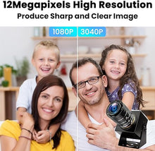 Load image into Gallery viewer, USB Camera 120fps High Speed USB Webcam Golf Swing 4K Camera 12 Megapixels USB Camera with 3X Manual Optical Zoom Lens Lightburn PC Camera Plug and Play for Linux Raspberry Pi Windows Mac OS