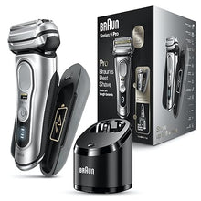 Load image into Gallery viewer, Braun Electric Razor for Men, Waterproof Foil Shaver, Series 9 Pro 9477cc, Wet & Dry Shave, with Portable Charging Case, ProLift Beard Trimmer, 5-in-1 Cleaning & Charging SmartCare Center, Silver