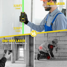 Load image into Gallery viewer, IKOVWUK Dual Laser Measuring Tool, 656FT/200M Green Bilateral Laser Distance Meter 6 Unit Switching, Rechargeable Digital Laser Measure with Backlit LCD Display, Bubble Level, Multiple Measure Mode