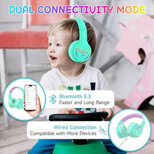 Load image into Gallery viewer, IFECCO Wireless Kids Boys Headphones with Microphone,Cute Light Up Dinosaur Children Bluetooth Headphones Volume-limiting for for School Travel,Boys Gifts for 3-12years