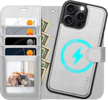 Load image into Gallery viewer, OCASE for iPhone 16 Pro Max Case Detachable Wallet Case with Card Holder, 2 in 1 Pu Leather Flip Folio with RFID Blocking Stand Wrist Strap Shockproof Phone Cover 6.9 Inch 2024, Silvery