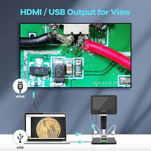 Load image into Gallery viewer, LM246MS 3 Lens 7 inch HDMI Digital Microscope 2000X for Soldering with 13'' Arm Boom Stand, UHD 2160P, Error Coin Microscope Full View of Coins, Microscope Kit for Adults, PCB Repair DIY