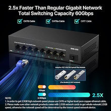 Load image into Gallery viewer, Real HD 8 Port 2.5G Ethernet Switch Unmanaged Network Switch with 8 x 2.5 Gigabit | 1 x 10G SFP+ | Work with 10-100-1000Mbps Devices | 60G Bandwidth | Plug & Play | Fanless Quiet Metal Internet Switch