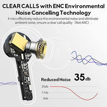 Load image into Gallery viewer, MOZOTER Bluetooth 5.3 Wireless Earbuds,Deep Bass Loud Sound Clear Call Noise Cancelling with 4 Microphones in-Ear Headphones with Wireless Charging Case Compatible for iPhone Android,Work-White