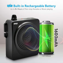 Load image into Gallery viewer, Pyle Portable PA Speaker and Voice Amplifier: Compact Waistband with Rechargeable Battery, Includes Headset Microphone & 3.5mm Aux Jack - Ideal for Tour Guides, Teachers, and Meetings