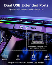 Load image into Gallery viewer, AICHESON Gaming Laptop Cooling Pad with 8 Fans, RGB Computer Stand for 15.6-17.3 Inch Notebook with 7 Height Slots, 2 USB Ports, AA3