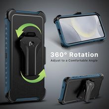 Load image into Gallery viewer, M MYBAT PRO Maverick Series for Samsung Galaxy S25 Plus Case with Belt Clip Holster, 6.7 inch, Heavy Duty Military Grade Drop Protective Case with 360° Rotating Stand (No Screen Protector) Blue