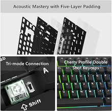 Load image into Gallery viewer, Womier SK75 75% Keyboard with Full Aluminum Wireless Mechanical Gaming Keyboard, VIA Custom Keyboard, Pre-lubed POM Switches RGB Creamy Gaming Keyboard, 3-Modes Gasket Hot Swappable Keyboard, Black