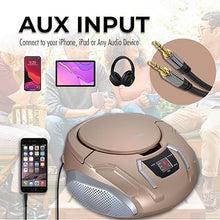 Load image into Gallery viewer, SYLVANIA SRCD261-B-CHAMPAGNE Portable CD Player with AM/FM Radio (Champagne)