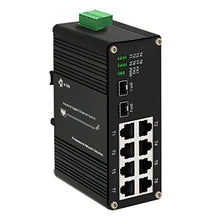 Load image into Gallery viewer, 8X1000M PoE IEEE802.3af/at 30W-2X100/1000M SFP Industrial PoE Switch, black_1