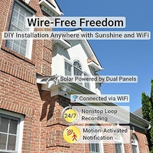 Load image into Gallery viewer, Floodlight Camera, Solar Security Cameras Wireless Outdoor, 24/7 Recording, Motion-Activated Notification/1500 lm Floodlight/105 dB Siren, 360° Pan & Tilt, 2K QHD, WiFi, Live View/Talk, No Monthly Fee