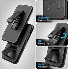 Load image into Gallery viewer, Encased DuraClip Compatible with iPhone 16 Belt Clip Holster Case with Tempered Glass Screen Protector (Black)