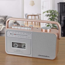 Load image into Gallery viewer, Studebaker SB2130RG Portable Cassette Player/Recorder with AM/FM Radio (Rose Gold/Silver)