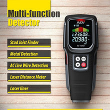 Load image into Gallery viewer, 5 in 1 Multi Function Stud Finder Wall Scanner with Laser Distance Meter Metal Framing Tool Joist Pipe Finder and Live Wire Detection