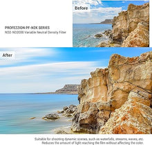 Load image into Gallery viewer, PROfezzion 52mm Variable ND Filter ND2-ND2000 Variable Neutral Density Fader for Canon EF-S 24mm f2.8/Sigma 30mm f1.4/Nikon AF-S 18-55mm/Fujifilm Fujinon XC 15-45mm Lens & Other 52mm Camera Lenses