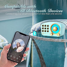 Load image into Gallery viewer, Retro Bluetooth Speaker, Vintage Radio-Greadio FM Radio with Old Fashioned Classic Style, Strong Bass Enhancement, Loud Volume, Bluetooth 5.0 Wireless Connection, TF Card and MP3 Player (Blue)