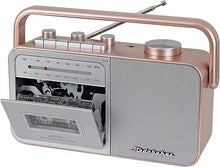 Load image into Gallery viewer, Studebaker SB2130RG Portable Cassette Player/Recorder with AM/FM Radio (Rose Gold/Silver)