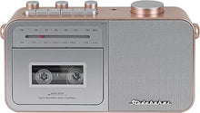 Load image into Gallery viewer, Studebaker SB2130RG Portable Cassette Player/Recorder with AM/FM Radio (Rose Gold/Silver)