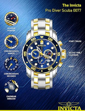 Load image into Gallery viewer, Invicta Men's Pro Diver Scuba 48mm Two Tone Stainless Steel Chronograph Quartz Watch, TT/Blue (Model: 0077)