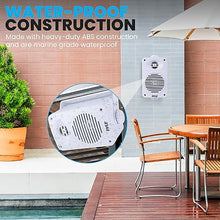 Load image into Gallery viewer, Pyle Indoor Outdoor Speakers Pair - 200 Watt Dual Waterproof 3.5” 2-Way Full Range Speaker System w/ 1/2” High Compliance Polymer Tweeter - in-Home, Boat, Marine, Deck, Patio, Poolside (White)