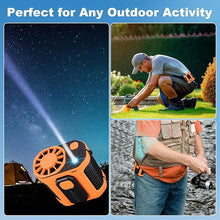 Load image into Gallery viewer, Portable Waist Fan, 10 Speed Levels, Double Clips, LED Light, Battery Display Screen, Cool Clip Fan Under Shirt & Belt Fan,10-Hour Battery Life, Lightweight, Rechargeable,Outdoor Activities