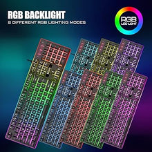 Load image into Gallery viewer, RedThunder K10 Wired Gaming Keyboard and Mouse and Wrist Rest Combo, RGB Backlit, Mechanical Feel Anti-ghosting Keyboard + 7D 7200 DPI Mice+Soft Leather Wrist Rest 3 in 1 PC Gamer Accessories(Black)