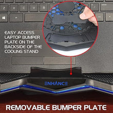 Load image into Gallery viewer, ENHANCE Cryogen 5 Gaming Laptop Cooling Pad Stand - Laptop Cooler with 7 Adjustable Height Settings & Dual USB Ports for 17 inch Laptops - 1 Ultra Quiet High Performance LED Laptop Fan 800 RPM - Blue