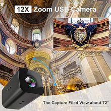 Load image into Gallery viewer, HDMI 12X Zoom USB Camera 4K Autofocus 60FPS High Speed USB Webcam USB HDMI Simultaneous Output PC Camera Manual Zoom Remote Control Camera for TV Projector Video Conferencing Church Streaming