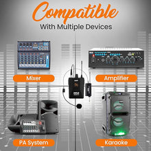 Load image into Gallery viewer, Pyle UHF Wireless Microphone System Kit - Portable Professional Cordless Microphone Set with Headset, Lavalier, Beltpack Transmitter, Receiver - Karaoke & Conference