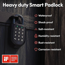 Load image into Gallery viewer, igloohome New Smart Padlock 2 (SP2), The Toughest Smart Padlock – Generate Access from Anywhere with The Mobile app (iOS/Android) – No WiFi Needed, Waterproof & Rechargeable
