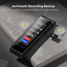 Load image into Gallery viewer, 136GB Digital Voice Recorder with Playback, Innioasis R1 Full Touchscreen Voice Recorder with AI Intelligent Transcription and Bluetooth, Voice Activated Sound Audio Recorder Device with Mic (Black)