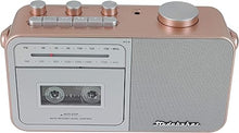 Load image into Gallery viewer, Studebaker SB2130RG Portable Cassette Player/Recorder with AM/FM Radio (Rose Gold/Silver)