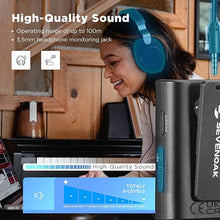 Load image into Gallery viewer, Sevenoak SKM-K2 OLED Wireless Lavalier Microphone for iPhone/Camera/Android, 2.4GHz wireless Lapel Microphone with Stereo/Mono for Youtube,Tiktok Live Stream, Video Recording, Vlogging