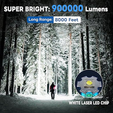 Load image into Gallery viewer, 900000 High Lumens Flashlights LED Rechargeable Tactical Flashlight 5 Modes Zoomable Fast Charging IPX6 Waterproof Flash Light Super Bright Handheld Flashlights for Camping Outdoor and Gift