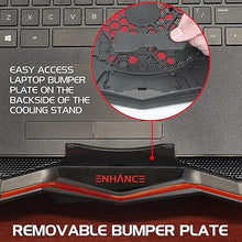 Load image into Gallery viewer, ENHANCE Cryogen 5 Gaming Laptop Cooling Pad Stand - Laptop Cooler with 7 Adjustable Height Settings & Dual USB Ports for 17 inch Laptops - 1 Ultra Quiet High Performance LED Laptop Fan 800 RPM - Red