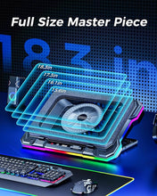 Load image into Gallery viewer, AICHESON Gaming Laptop Cooler Cooling Pad, Ultra Cooling with 10°C-35°C Temperature Drop, RGB Turbo Fan Stand Base for 14-19 inch Computer Laptops