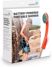 Load image into Gallery viewer, Ivation Portable Outdoor Shower, Battery Powered - Compact Handheld Rechargeable Camping Showerhead - Pumps Water from Bucket Into Steady, Gentle Shower Stream