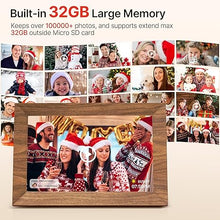 Load image into Gallery viewer, Uhale Digital Photo Frame 32GB Storage 10.1 Inch WiFi Electronic Picture Frame Desktop IPS Touch Screen HD Display SD Card Slot Auto-Rotate Slideshow Share Videos Photos Send Wishes Remotely