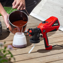 Load image into Gallery viewer, NoCry HVLP Electric Paint Sprayer Gun - 1200ml/min Paint Gun or Stain Sprayer with Adjustable Airflow and 600W Motor - HVLP Paint Sprayers for Home Interior or Exterior - 3 Spray Patterns, 4 Nozzles