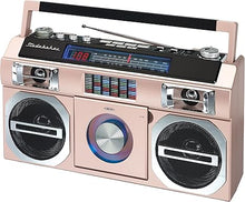 Load image into Gallery viewer, Studebaker SB2149RG Master Blaster Bluetooth Boombox with AM/FM Radio, USB Port, CD Player with MP3 Playback, LED EQ and 10 Watts RMS Speaker in Rose Gold