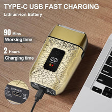 Load image into Gallery viewer, Electric Shavers for Men,Waterproof Powerful Motor Electric Razor,Head Shavers for Bald Men,Triple Foil Beard Trimmer,Barber Supplies LED Displays & USB Charging Shaver, Gifts for Men