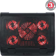 Load image into Gallery viewer, ENHANCE Gaming Laptop Cooling Pad Stand with LED Cooler Fans , Adjustable Height , & Dual USB Port for 17 inch Laptops - 5 Ultra Quiet High Performance Fans 2630 RPM & Built-In Bumpers - Red
