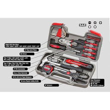 Load image into Gallery viewer, Apollo Tools Original 39 Piece General Household Tool Set in Toolbox Storage Case with Essential Hand Tools for Everyday Home Repairs, DIY and Crafts Red/Black - DT9706